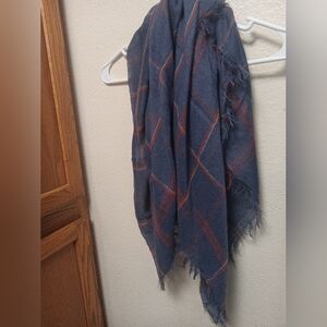 D&Y Mens NWOT Blue and Red Plaid Scarf